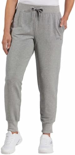 Fila Womens French Terry Jogger (US, Alpha, Large, Regular, Regular, Grey Heather Tonal)