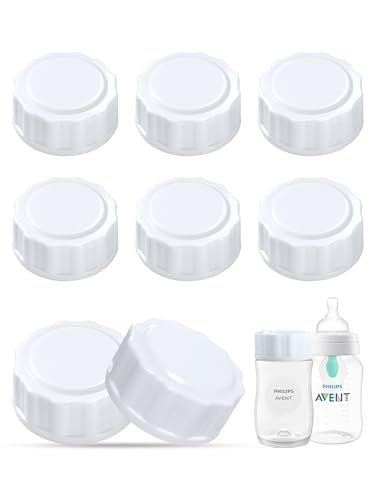 Travel and Storage Bottle Caps Compatible with Avent Baby Bottles, Bottle Lids Replacement, 8 Count