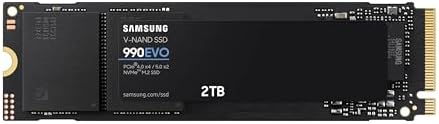 Samsung 990 EVO SSD 2TB, PCIe Gen 4x4, Gen 5x2 M.2 2280 NVMe Internal Solid State Drive, Speeds Up to 5,000MB/s, Upgrade Storage for PC Computer, Laptop, MZ-V9E2T0B/AM, Black
