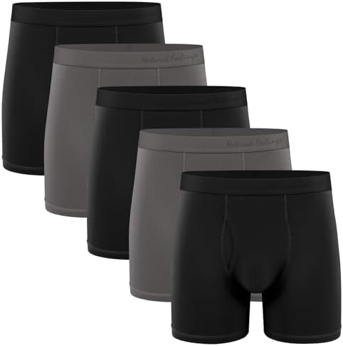 Natural Feelings Boxer Briefs Mens Underwear Men Pack Soft Cotton Open Fly Underwear