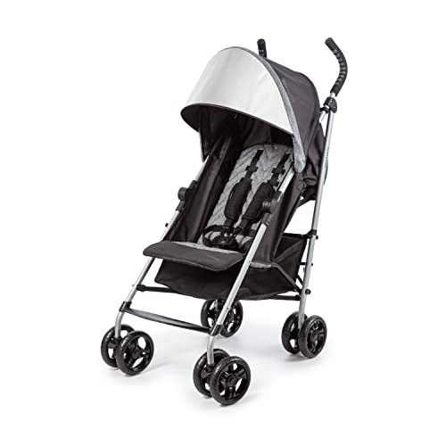 Summer Infant 3Dlite ST Convenience Stroller, Black & Gray - Lightweight Stroller with Steel Frame, Large Seat Area, Multi-Position Recline, Storage Basket - for Travel and More
