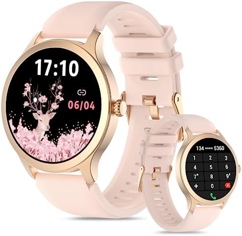 Smart Watch for Women Answer/Make Call, 1.32" Smartwatch Gifts with Blood Oxygen/Heart Rate/Sleep Monitor, IP68 Waterproof Fitness Tracker Step Calorie Counter Pedometer Workout Watch for Android iOS