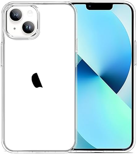 JJGoo for iPhone 13 Case Clear, Transparent Soft Shockproof Protective Slim Thin Phone Bumper Phone Cases for iPhone 13