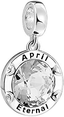 AMATOLOVE Jan-Dec Birthstone Charms for Bracelets Happy Birthday Bead Charm for Women Girls Gifts Cute CZ