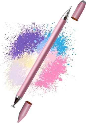 Stylus Pens for Touch Screens, Black Ballpoint Pen with Stylus Tip, 3 in 1 Stylus Pen for iPhone/iPad/Tablet/Android/Microsoft/Surface, Universal Stylus Compatible with All Touch Screens (Rose Gold)