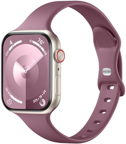 WJK Slim Bands Compatible with Apple Watch Bands 44mm 38mm 41mm 40mm 49mm 45mm, Women Silicone Straps for IWatch Series 9/8/7/6/5/4/3/2/1 Ultra 2