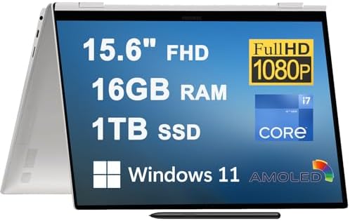 SAMSUNG Galaxy Book2 Pro 360 15 2-in-1 Laptop 15.6" FHD AMOLED Touchscreen 12th Generation Intel 12-Core i7-1260P 16GB RAM 1TB SSD Backlit Keyboard Fingerprint Thunderbolt USB-C HDMI Win11 Silver