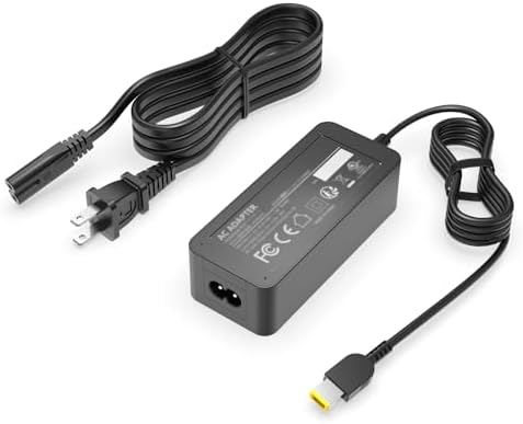 Charger for Lenovo ADLX45NCC2A ADLX45NDC3A ADLX45DLC3A ADLX45DLC2A ADLX65SDC2A ADLX45NLC3A ADLX65NDC2A ADLX65NCC2A ADLX45NLC2A Model Laptop, (Safety Certified by UL), Square Tip, 65W, 45W