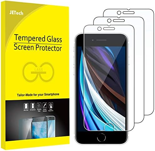 JETech Screen Protector for iPhone SE 3/2 (2022/2020 Edition), 4.7-Inch, Tempered Glass Film, 3-Pack
