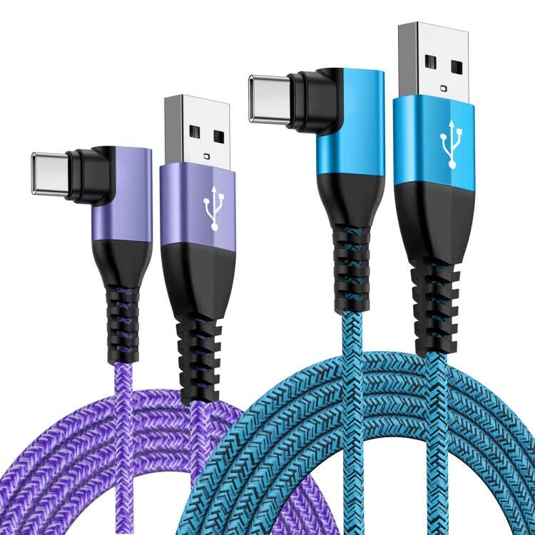 Type C Charger Fast Charging Samsung Android Phone Charger Cord Right Angle USB C Charging Cable 6FT for Samsung Galaxy A14 5G/A54 5G/S23 Ultra/S22/S21/S20/S10/S9/A53/A52/A51/A34/A32/A23/A13/A12/A03s