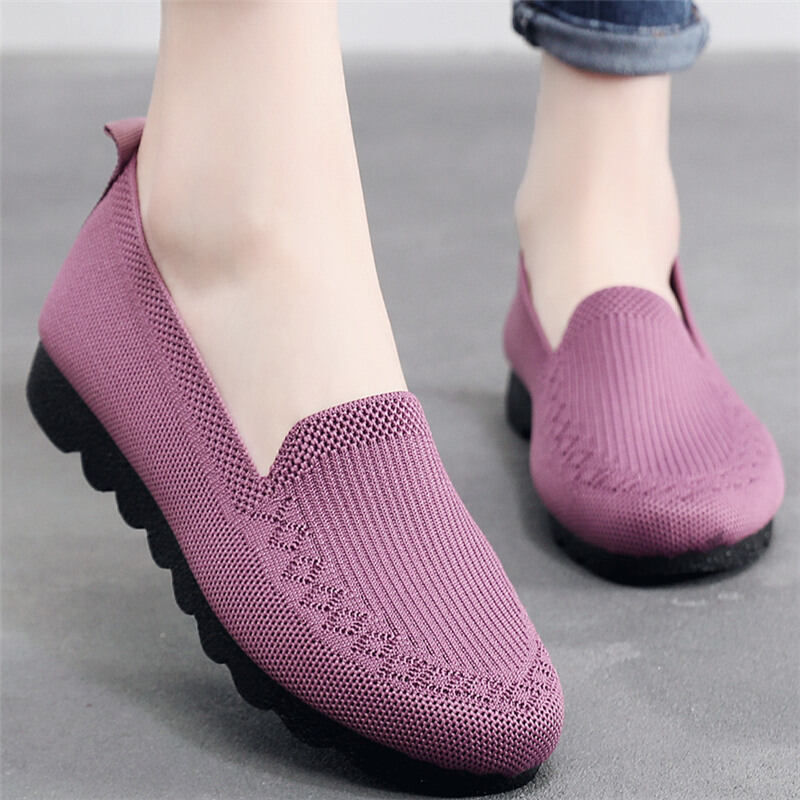 New Beijing Large Size Shoes New Arrival Women's Single Cloth Shoes Tods Fly Woven Soft Bottom Spring & Fall Summer Old 41 Shoes Polyurethane
