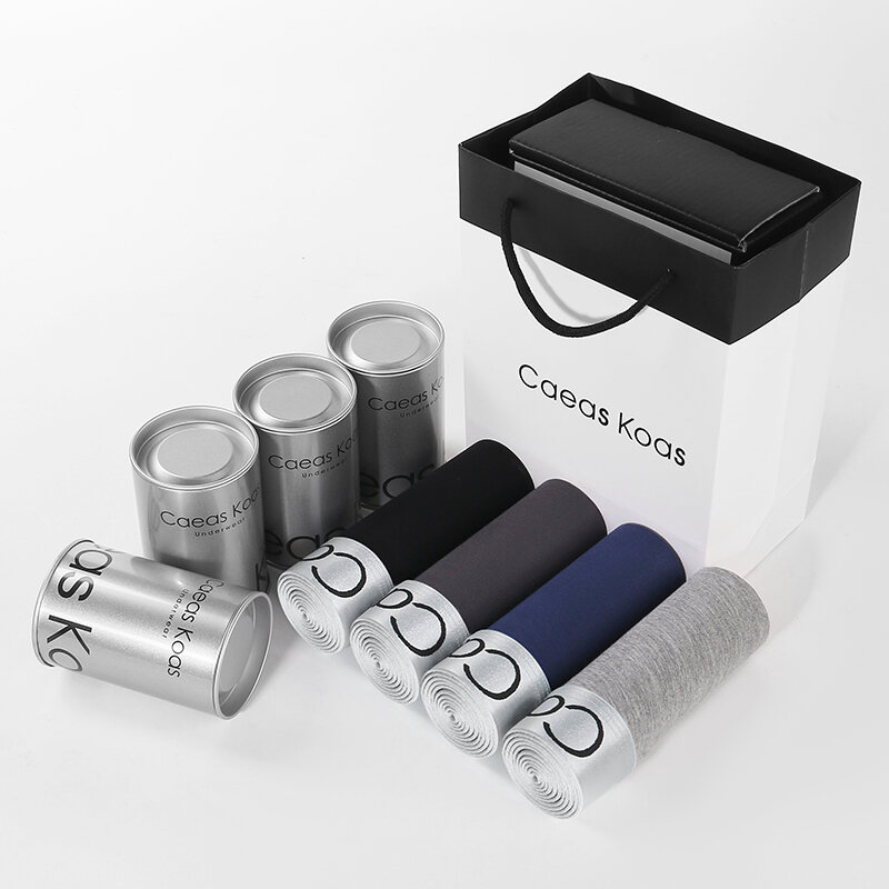 CK & Ljrltho Men's Underwear Men's Pure Cotton Boxer Brief Autumn and Winter New Birth Year Gift Box Boxer Shorts