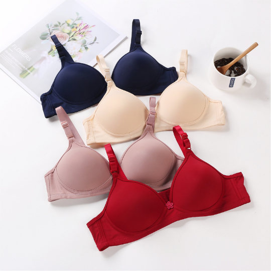OK Bra Korean Style Women's Thin Gather Push-up Bra Without Steel Ring Comfortable Small Size Underwear