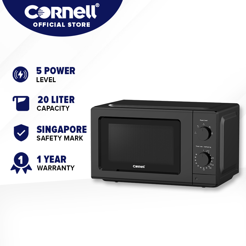Cornell 20L Microwave Oven in Black or White CMOS202BK Powered by SmartWave