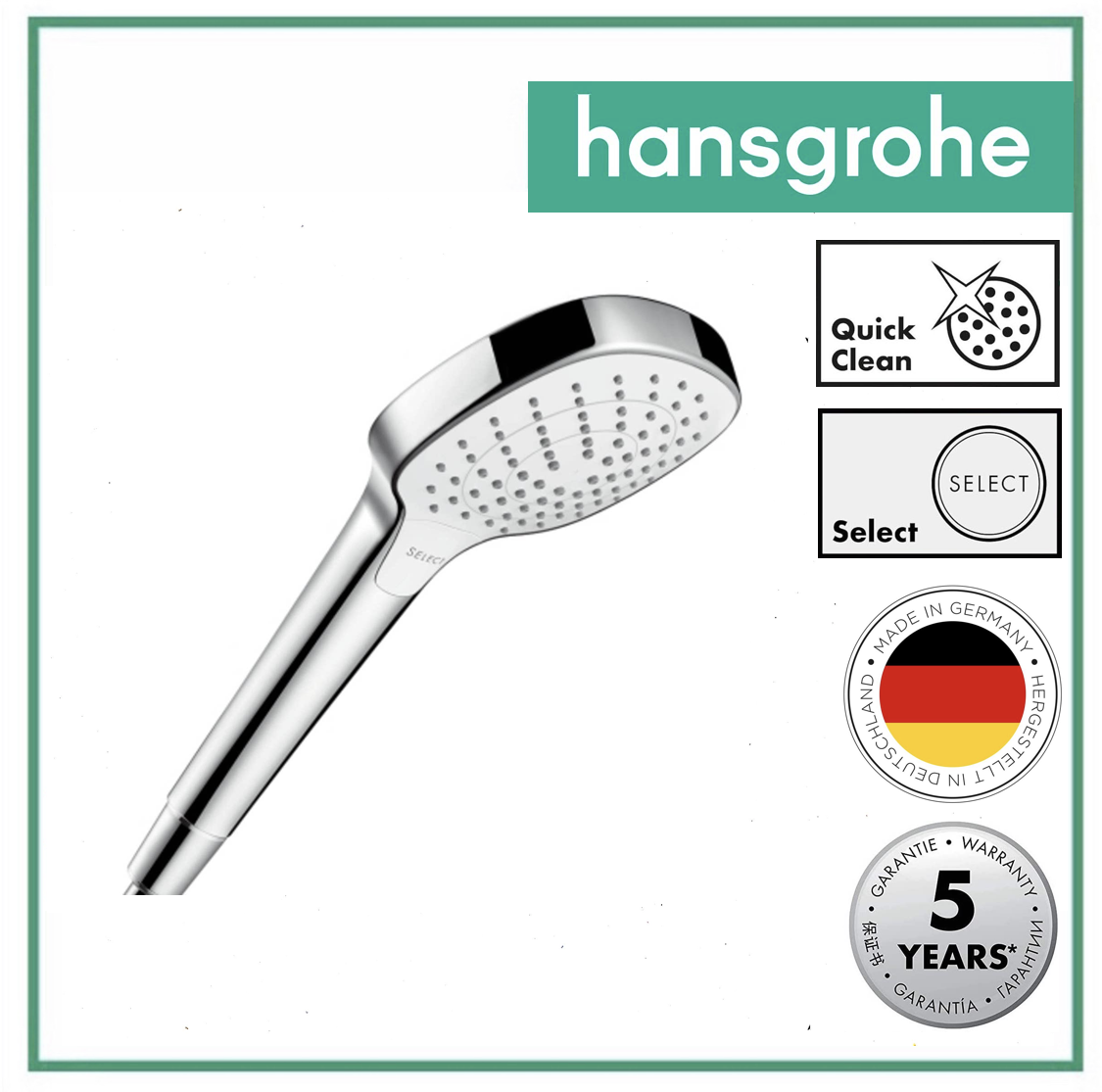 hansgrohe Croma Select E Vario 110 3jet Hand Shower Head (Chrome)