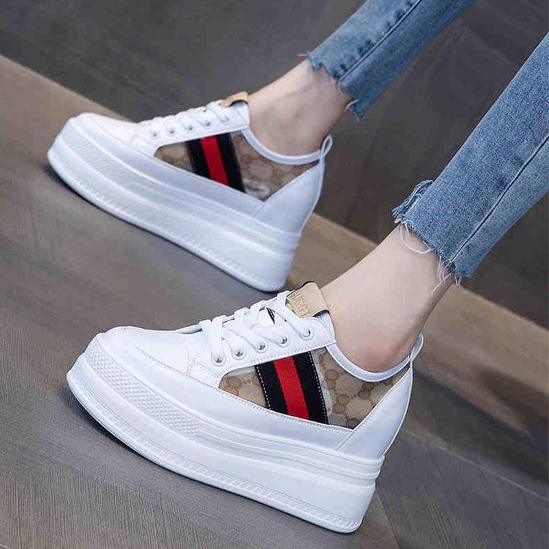 Heightened Easy Wear Shoes Women's Breathable Mesh Surface 2023 Summer Korean Style New Casual Sports All-Matching Platform Thin Women's Shoes