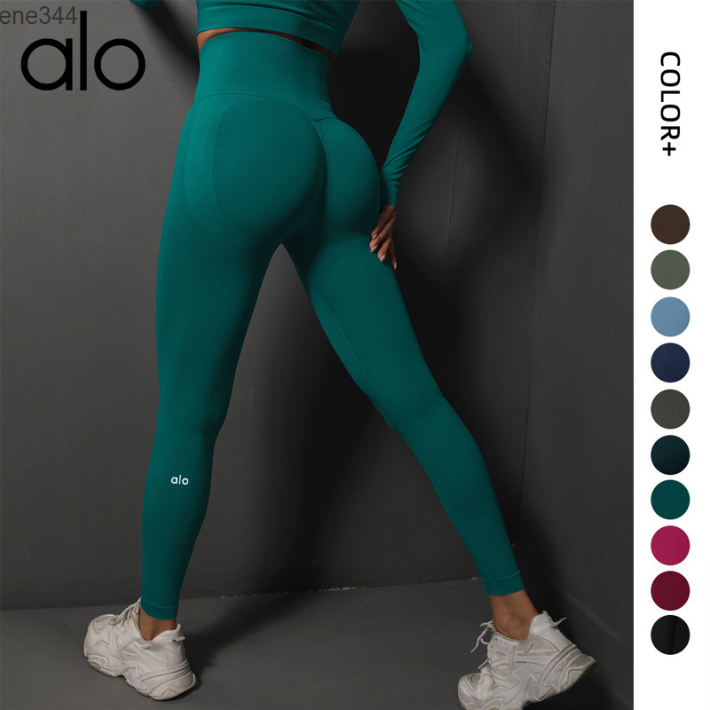 Alo yoga High Waist Tight Pants Peach Hip Lift Training Yoga Pants Running Sports Fitness Pants Women ene
