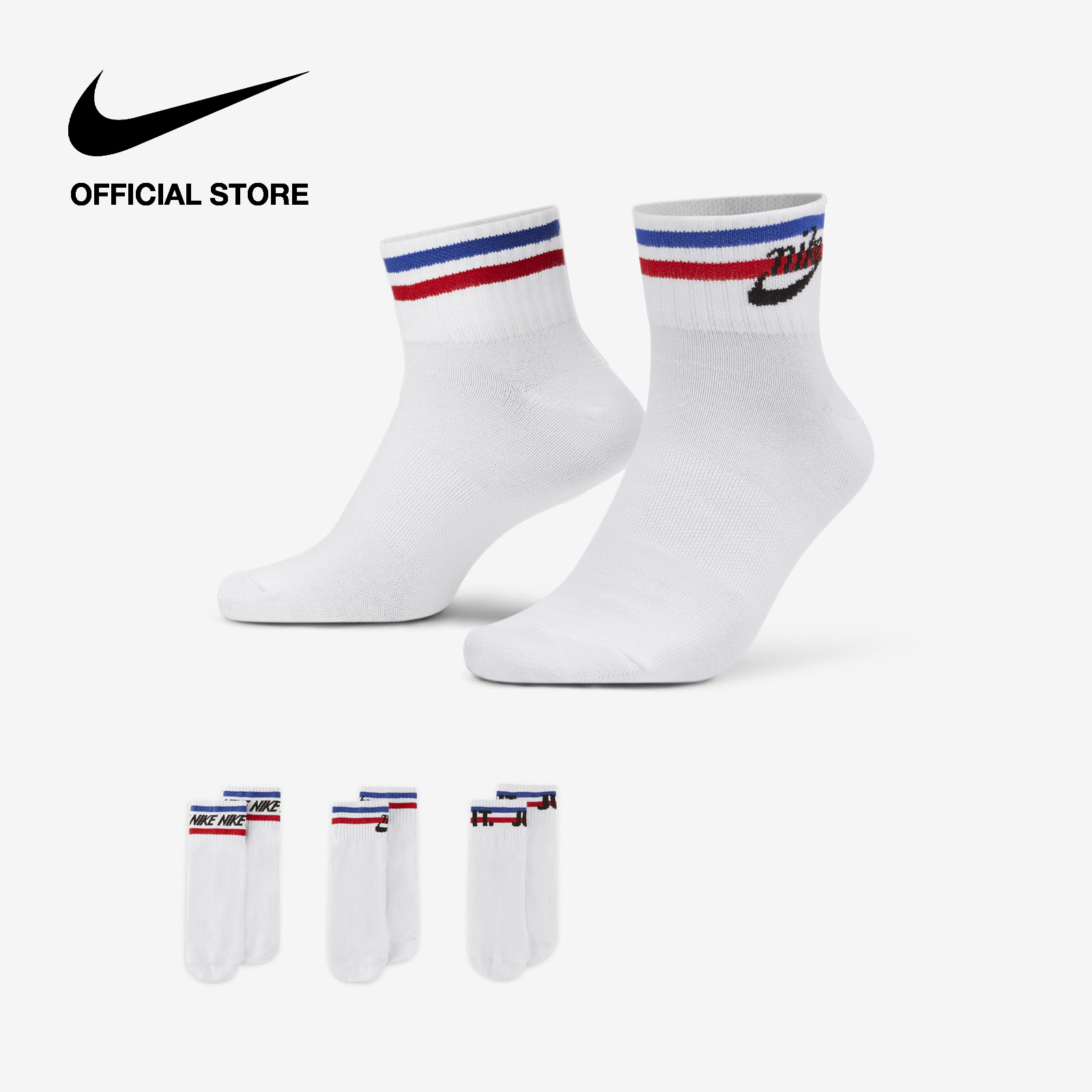Nike Unisex Everyday Essential Ankle Socks (3 Pairs) - White
