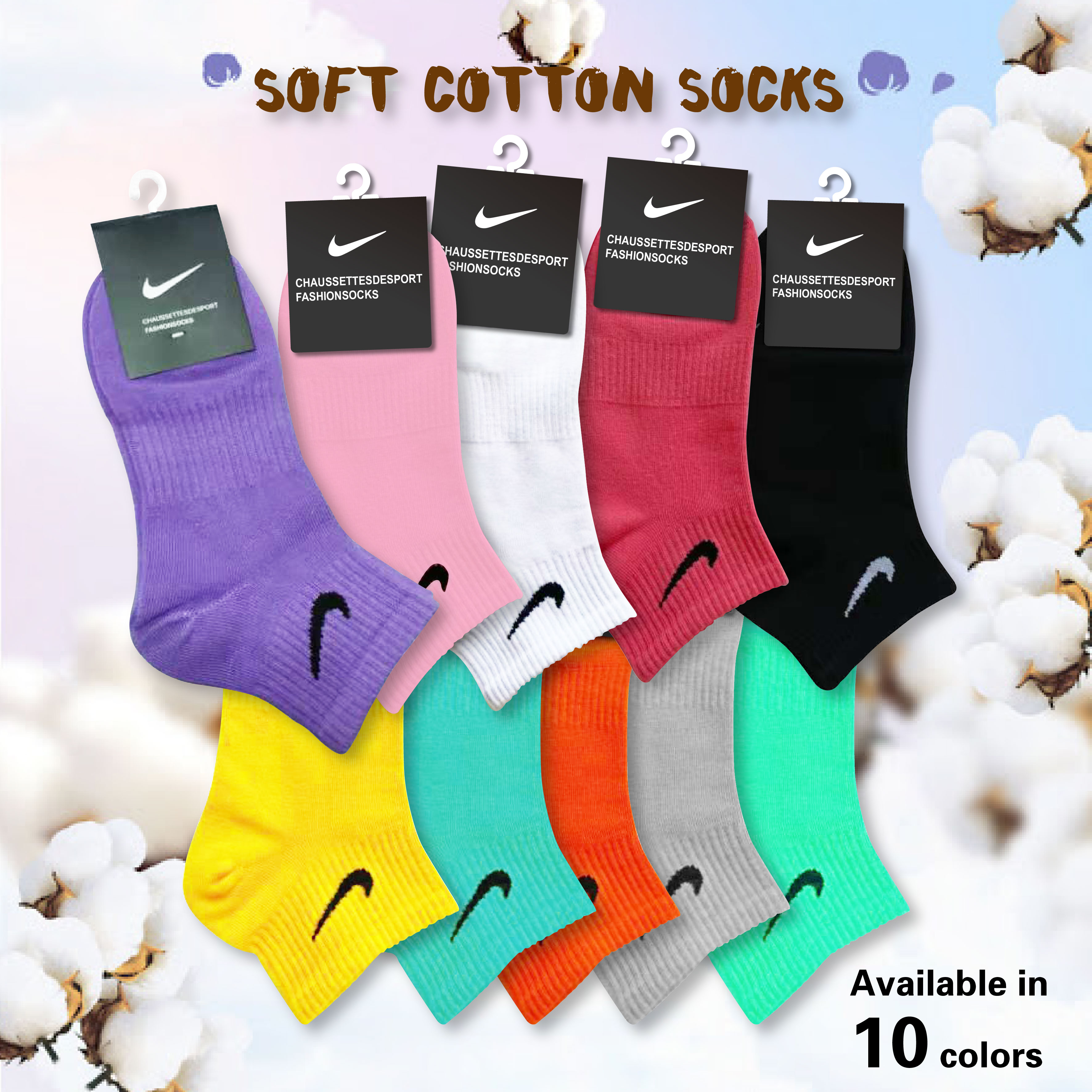 Color Cotton Socks //Medium Trendy Men Women Sport Socks // Students School Couple Socks