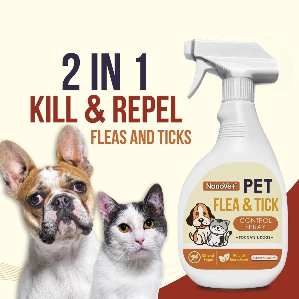 PFL Nanovet Pet Flea and Tick Control Spray 500ML for Cat/Dog