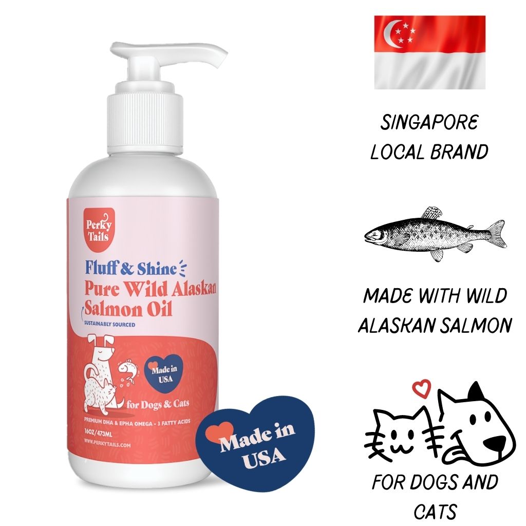 Perkytails Wild Alaskan Salmon Oil Cat and Dog Supplement - Omega 3 Fish Oil - Skin Coat Pet Supplement - 8oz/16oz