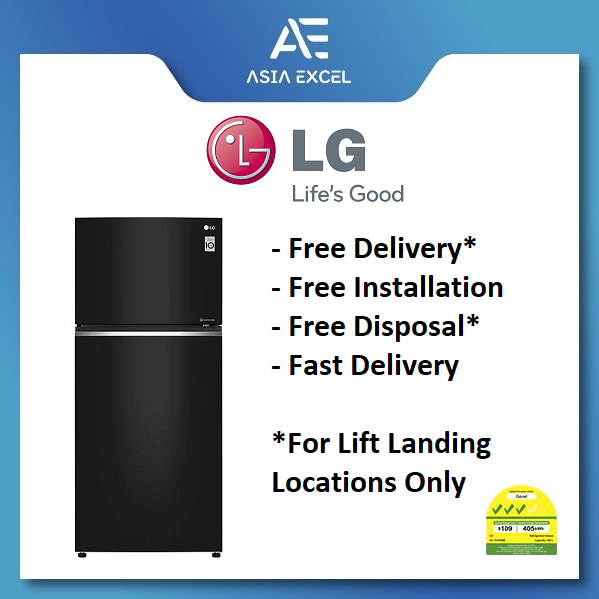 LG GT-T5107BM 506L BLACK TOP FREEZER INVERTER REFRIGERATOR